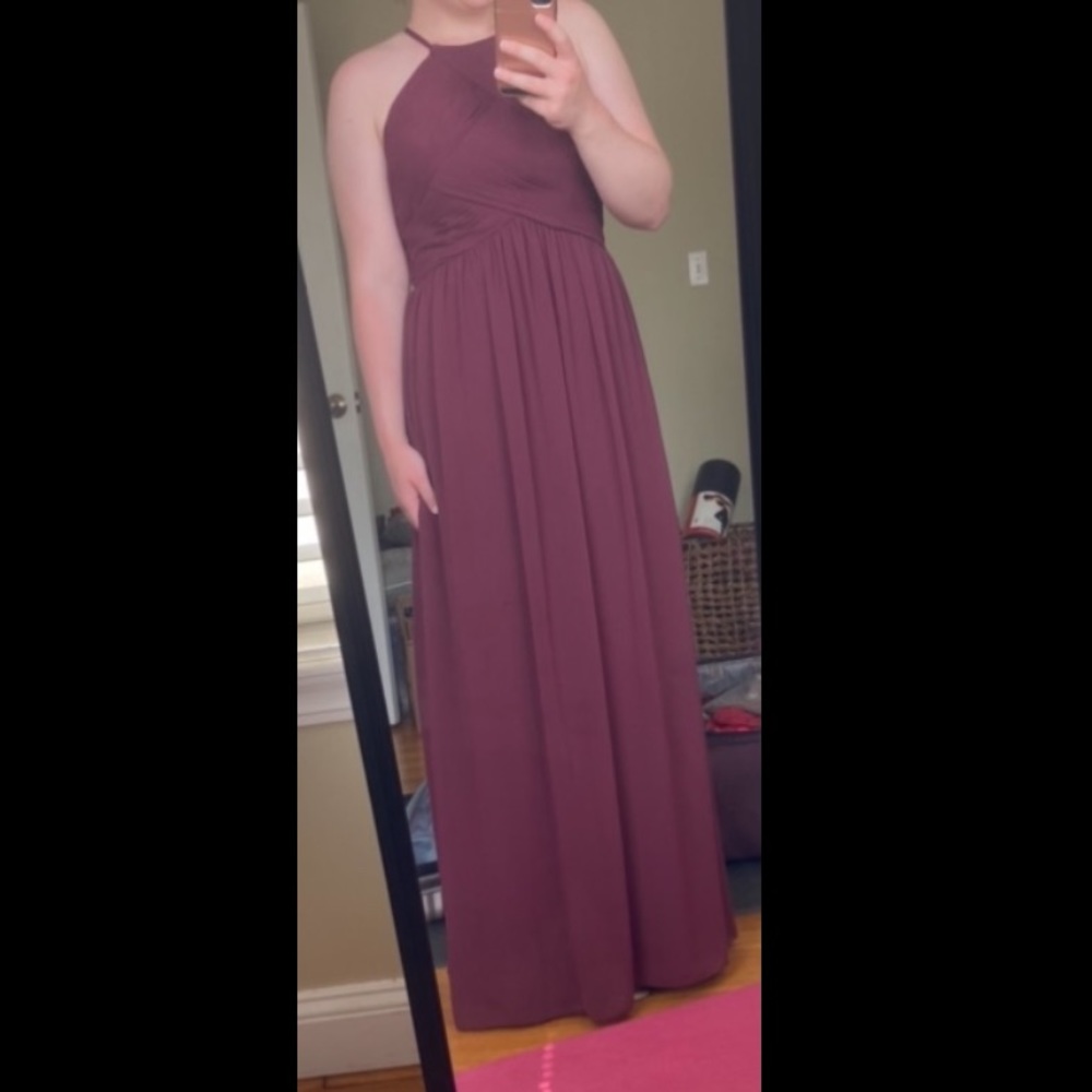 Revelry Mackenzie Chiffon Dress in Merlot